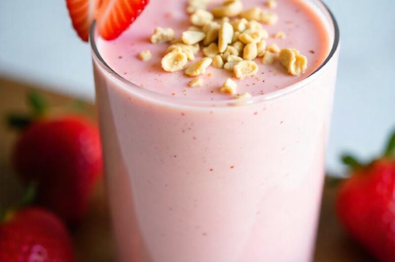 Healthy Strawberry Protein Smoothie Recipe for Weight Loss & Muscle Gain