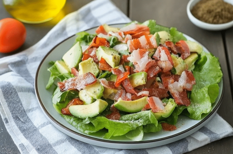 BLT Avocado Salad with Creamy Tomato Dressing